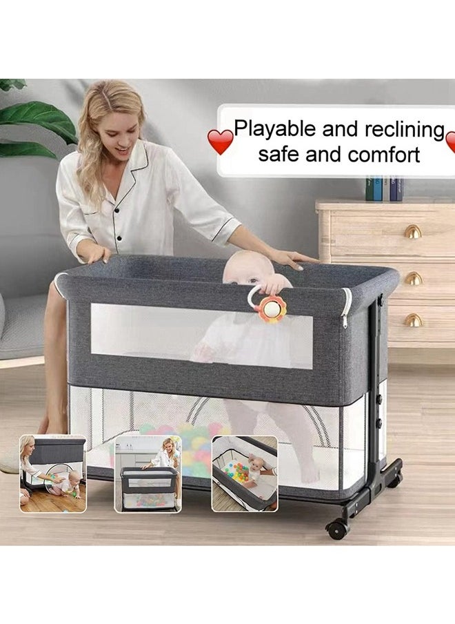 Portable Foldable Crib Bed With Wheels