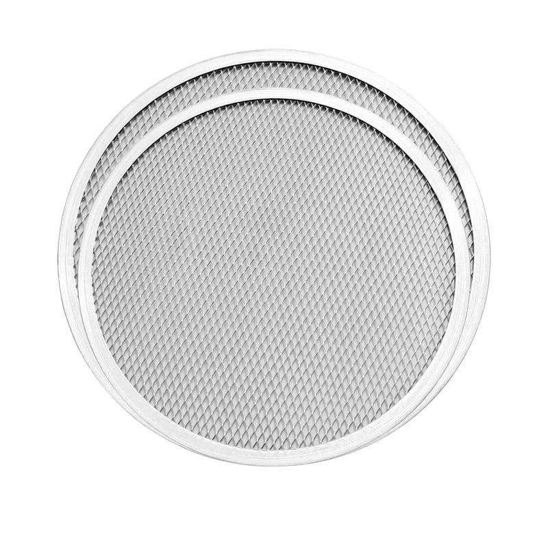 Hazel Aluminum Pizza Screen Tray | Set of 2 Round Crisping Pizza Tray for Crispy Crust (10 inch & 12 inch) - Image 1
