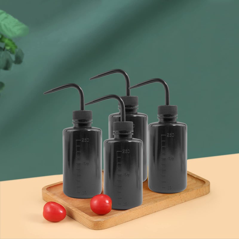 Grosun 4 Packs Tattoo Wash Bottle Water Squirt Squeeze Diffuser Bottles (Black, 250ml) - Image 4