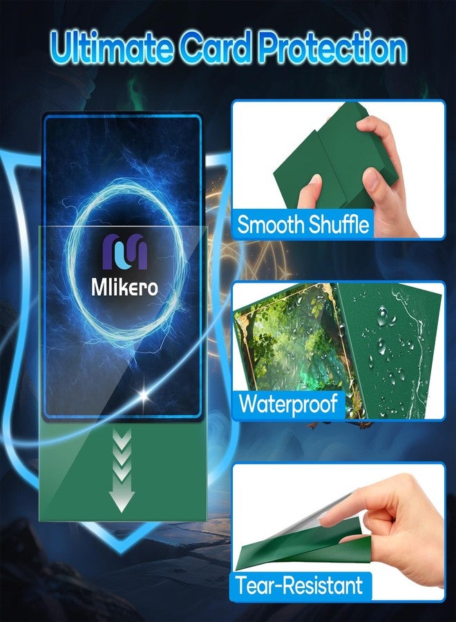 Mlikero 500 Count Card Sleeves, Matte Magic Card Sleeves, Smooth Shuffle & Tear Resistant, Fit for MTG, TCG, CCG (Dark Green) - Image 4