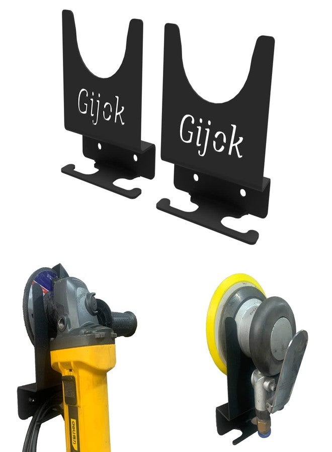 Gijok Angle Grinder Holder Tool Wall Mount Bracket for 5inch Grinder, 2pcs Impact Wrench Wall Holder, Angle Grinder Storage Rack for Angle Grinders, Cutters, Polishers etc - Image 1