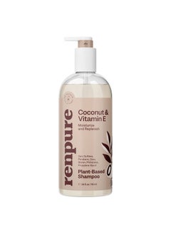 Renpure Enpure Plant Based Coconut And Vitamin E Moisturize And Replenish Shampoo Ideal For Lifeless Hair Leaves Hair Silky And Smooth Rids Hair Of Grime Recyclable Pump Bottle Design 24 Fl Oz  - Image 1
