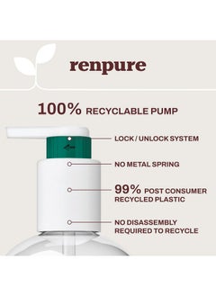 Renpure Enpure Plant Based Coconut And Vitamin E Moisturize And Replenish Shampoo Ideal For Lifeless Hair Leaves Hair Silky And Smooth Rids Hair Of Grime Recyclable Pump Bottle Design 24 Fl Oz  - Image 4