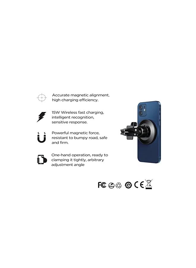 Protect JR-ZS240 15W Magnetic Fast Wireless Car Charger - 15W Qi Fast Charging - Car Air Vent Phone holder  - Image 5