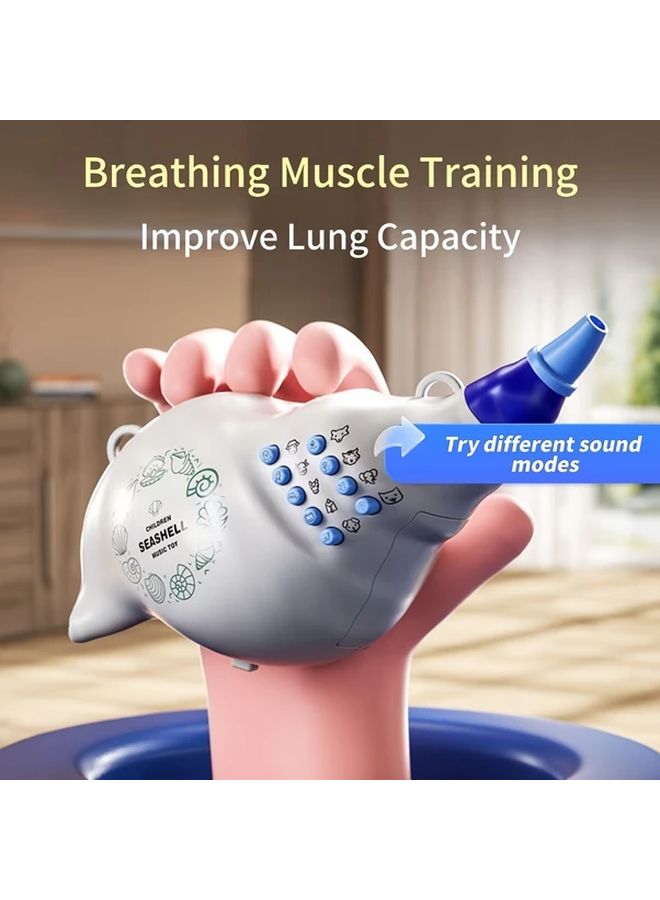 بوق برتقالي من الصدف مع 36 صوتًا للحيوانات لتدريب سعة الرئة للأطفال - Image 3