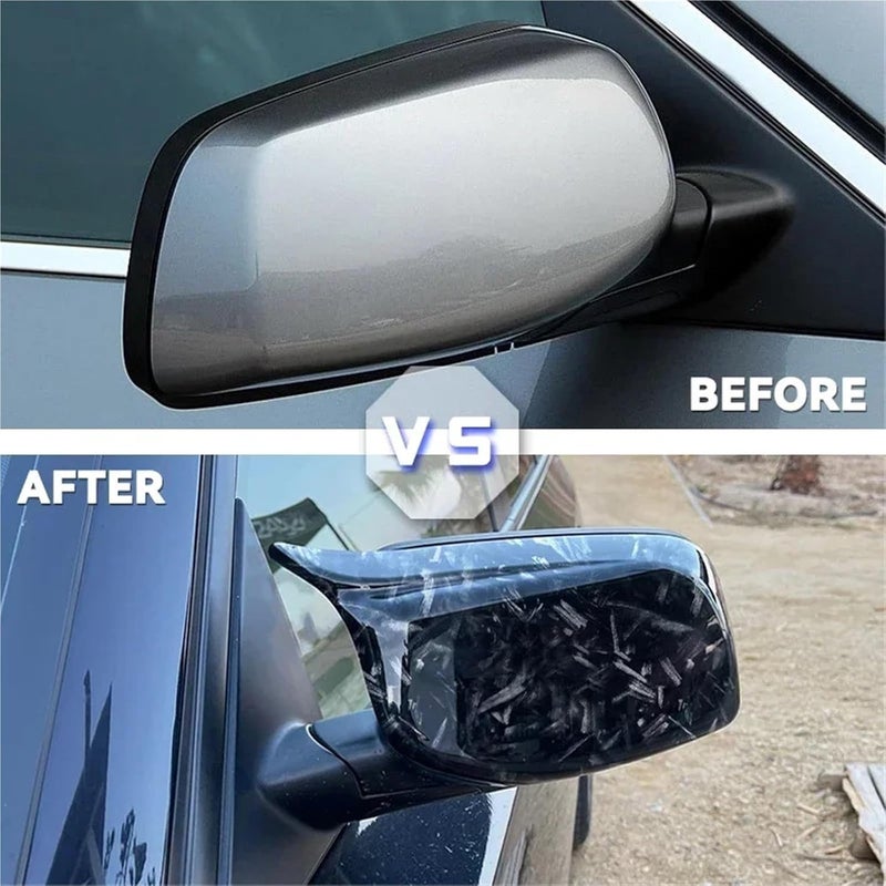 Compatible for BMW E60 E61 E63 E64 5 Series Model 2004-2008 Rear View Door Wing Mirror Side Mirror Cover Caps Shell Case(Forged Carbon Look) - Image 4