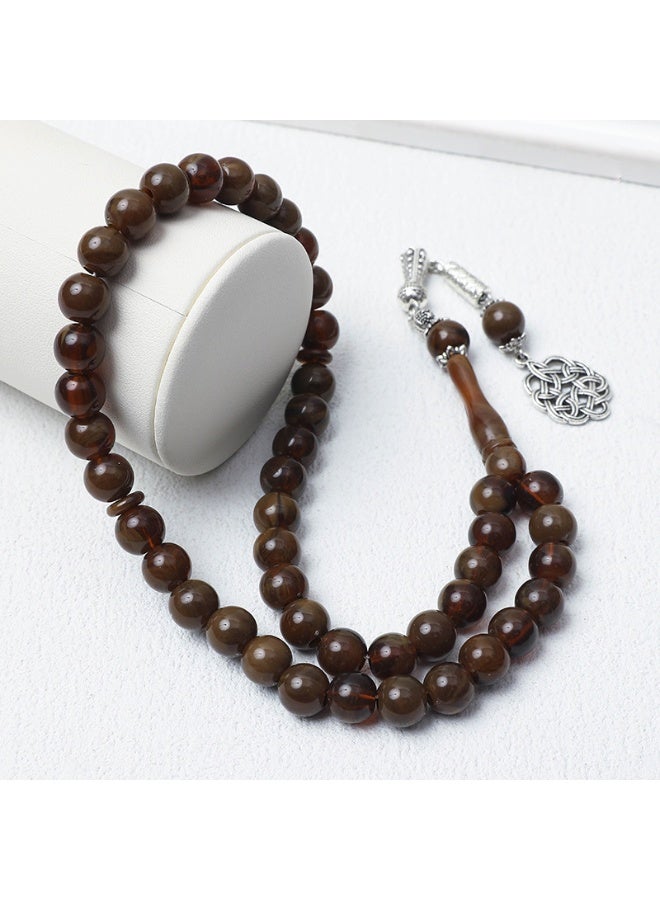 NIBEMINENT 45 Muslim Prayer Beads Dark Brown/10mm