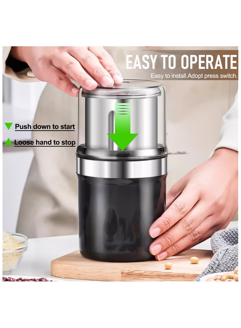 Healife Portable 2-in-1 Electric Coffee and Spice Grinder | Wet & Dry Multi-Use with 2 Removable Stainless Steel Bowls - Image 4