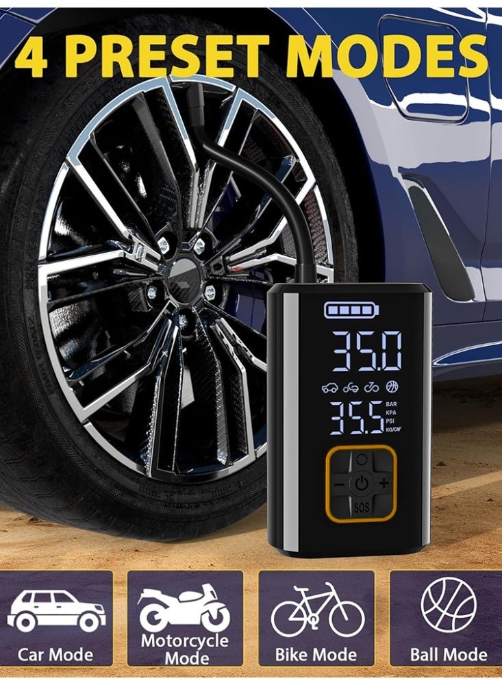 Portable Electric Air Compressor 150 PSI Automatic Pump with LCD Dual Screen for Car Bicycle Motorcycle and Sports Balls - Image 4