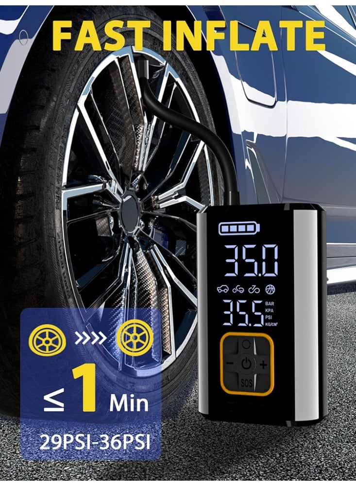 Portable Electric Air Compressor 150 PSI Automatic Pump with LCD Dual Screen for Car Bicycle Motorcycle and Sports Balls - Image 3