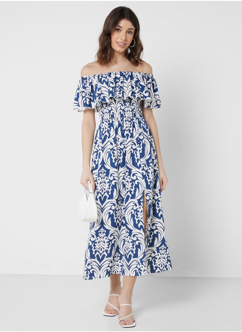 ELLA Off Shoulder Printed Dress  - Image 1