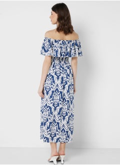ELLA Off Shoulder Printed Dress  - Image 2