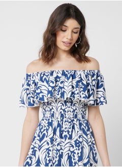 ELLA Off Shoulder Printed Dress  - Image 3