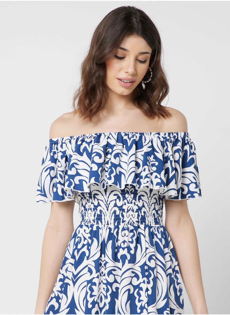 ELLA Off Shoulder Printed Dress  - Image 3