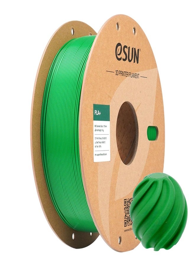 إي صن خيوط طباعة ثلاثية الأبعاد eSUN PLA+، قطر 1.75 مم، متانة محسّنة، دقة أبعاد ± 0.03 مم، بكرة وزنها 1 كجم (2.2 رطل)، مصنوعة من حمض البوليلاكتيك، لون أخضر عشبي. - Image 1