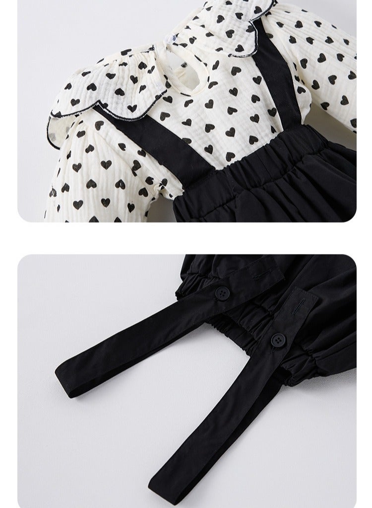 Baby Style Overalls, Doll Collar Shirt, Top Two-Piece Set  - Image 5