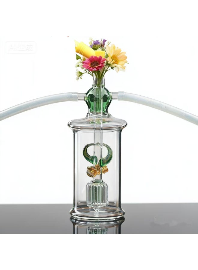 1pc Integrated Filter Transparent Mini Oil Lamp Made of High-Temperature Resistant Borosilicate Glass (Color Randomly Assigned)