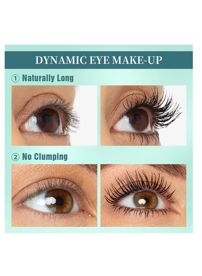 Mascara Black, Volume and Length Waterproof Mascara, False Lash Effect Mascara, Natural Thick Curled Eyelashes, No Clumping or Non Smudging & No Flaking, Soft Fibre Brush, Lasting All Day, 10ml