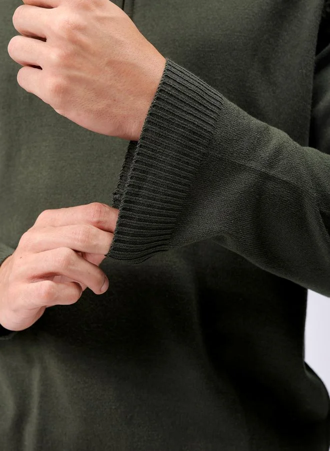 The Indian Garage Co Men Relaxed Fit Solid High Neck Sweater
