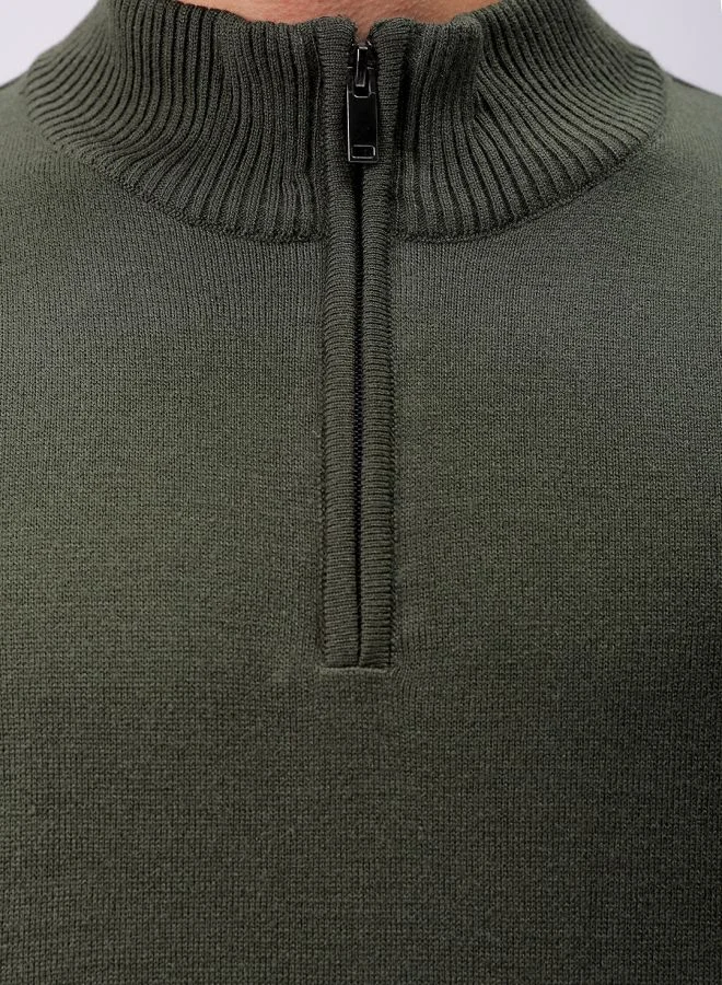 The Indian Garage Co Men Relaxed Fit Solid High Neck Sweater