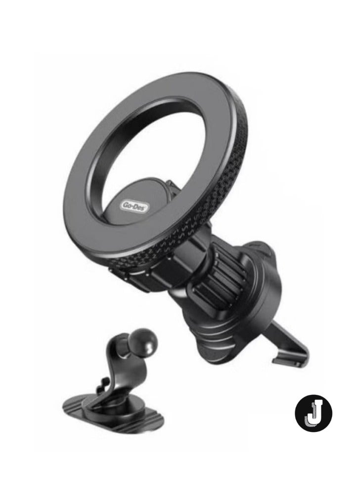 JAJEEK Magnetic Car Holder MagSafe 360° Rotatable 2-in-1 Vent & Flat Floor Phone Mount - Image 1