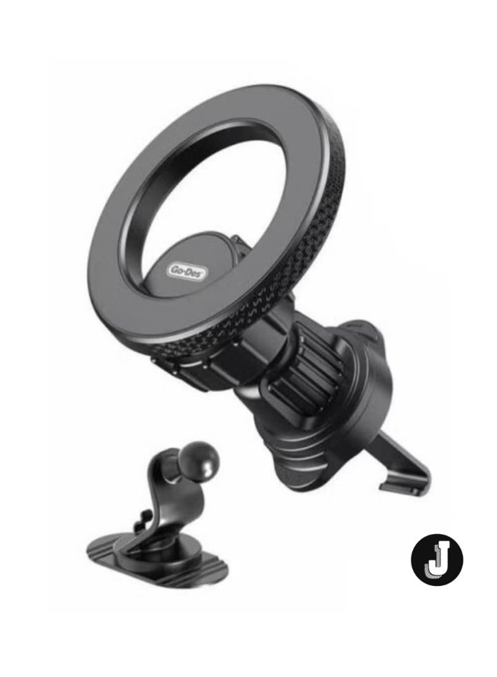 JAJEEK Magnetic Car Holder MagSafe 360° Rotatable 2-in-1 Vent & Flat Floor Phone Mount - Image 3