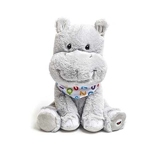Cuddle Barn Alphabet Hudson Animated Singing Hippo Stuffed Animal Plush Toy Wiggles Ears to ABC Song and Ten Little Elephants 11 inches - Image 1