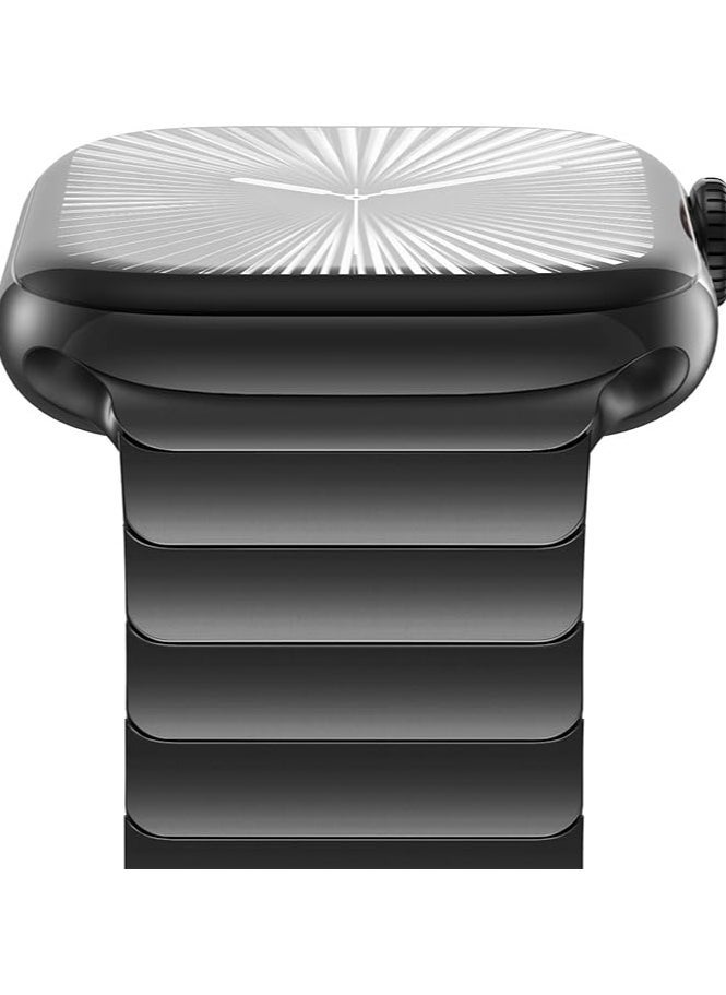 CHANCHY Stainless Steel Band for Apple Watch Ultra Band 49mm 45mm 44mm 42mm 38mm 40mm 41mm, Metal Strap with Folding Clasp for Apple Watch Series 8 7 6 5 4 3 2 1 for Men (Black, 49mm 45mm 44mm 42mm) - Image 2