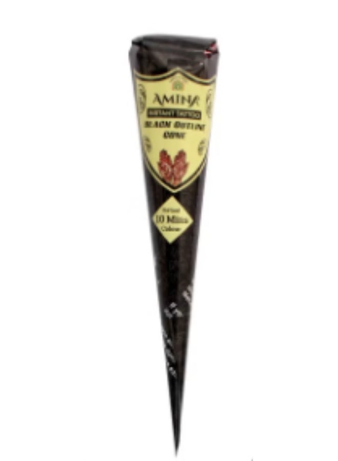 Amina Black Henna Cone Paste – 1 Pc | Easy Mehndi Design Cone - Image 1