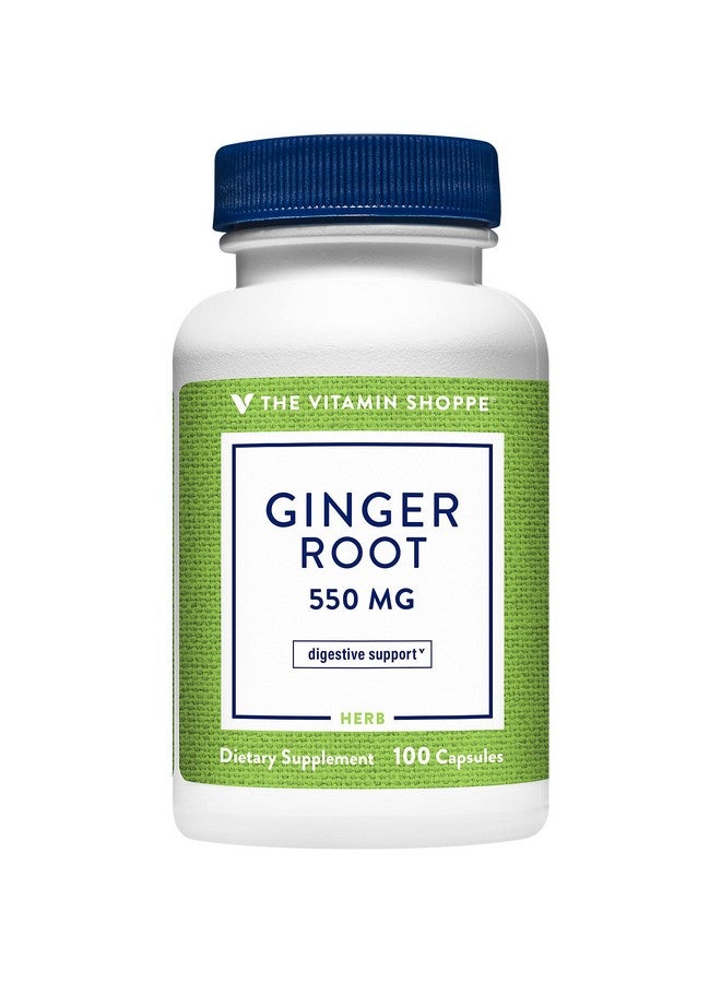 The Vitamin Shoppe Ginger Root 550MG, Whole Herb Supplement That Supports Digestion & Soothing (100 Capsules) - Image 1