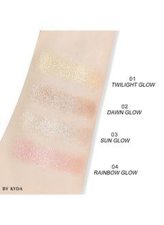 KYDA Face Highlighter Palette Glossy Glitter Highlight Contouring Palette Natural Shiny Contour Makeup Illuminator Concealer Lasting Lightweight By Ownest Beauty Sun Glow  - Image 5