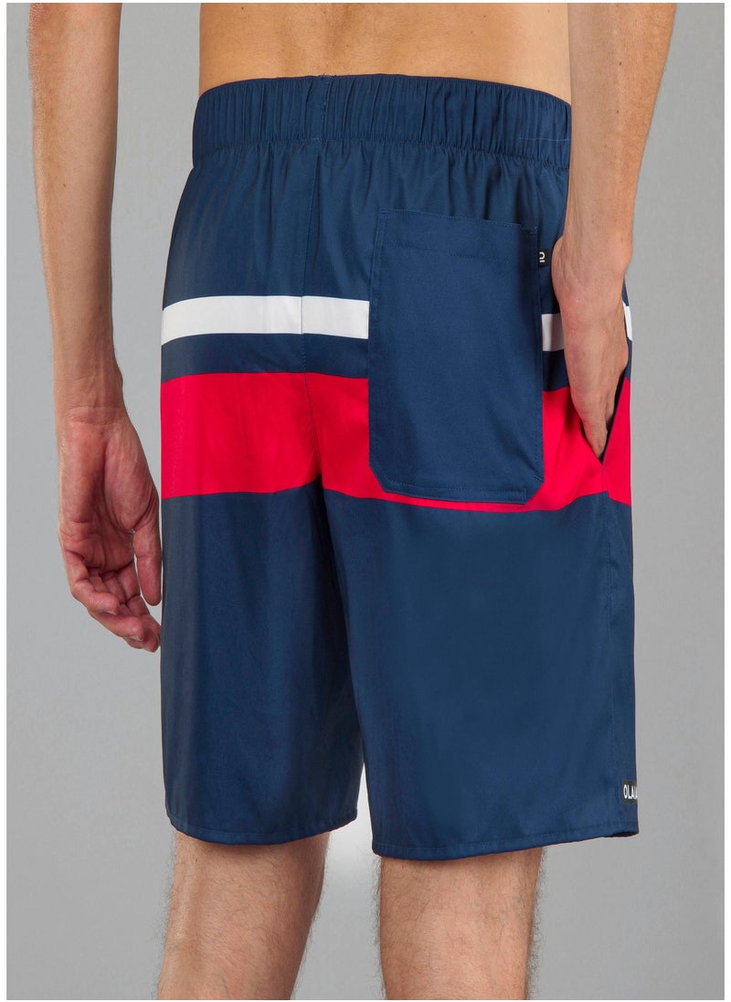 OLAIAN OLAIAN by DECATHLON, Men Surfing boardshorts 100 15_QUOTE_ Eco POPSTRIPE BLUE  - Image 1
