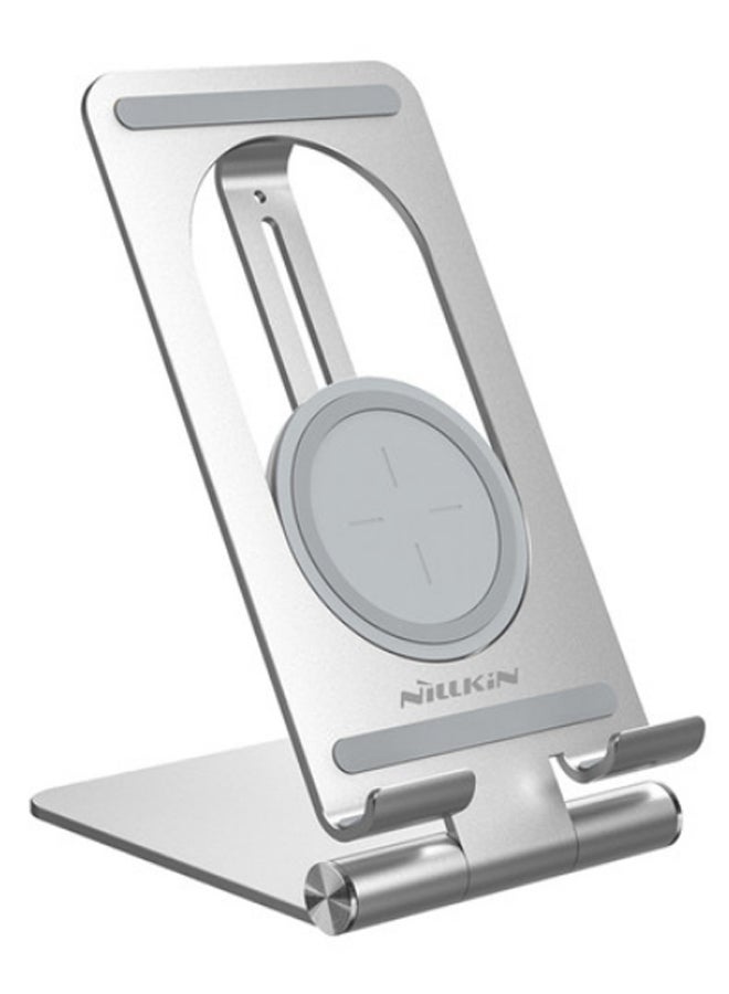 NIBEMINENT Wireless Tablet Charging Stand Silver - Image 1