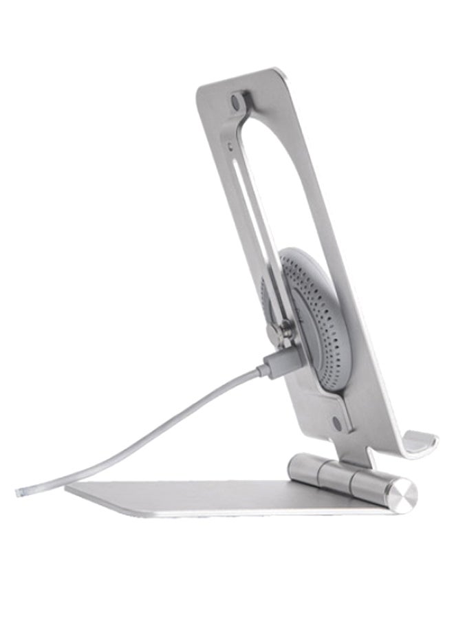 NIBEMINENT Wireless Tablet Charging Stand Silver - Image 2