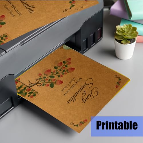ANSSDO 100 Pack Blank Cards and Envelopes 5x7 Inch, Premium Kraft Stationery Greeting Cards with Envelope Bulk, Blank Cards with Envelope for Card Making and DIY Invitations - Image 2