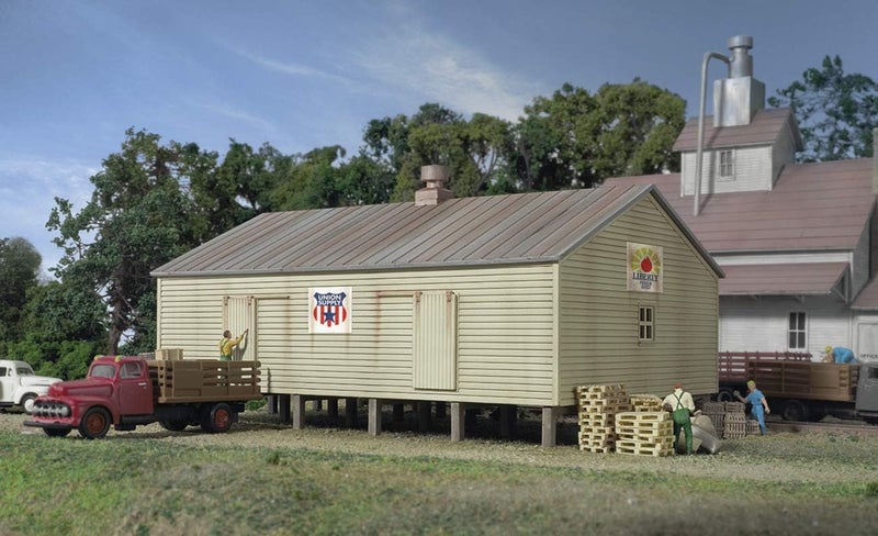 Cornerstone Walthers, Inc. Op Storage Shed Kit - Model Train Accessory, Grey - Image 1