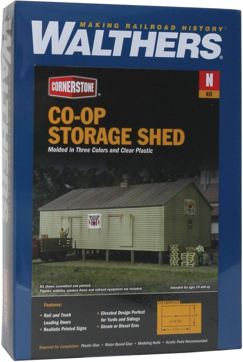 Cornerstone Walthers, Inc. Op Storage Shed Kit - Model Train Accessory, Grey - Image 3