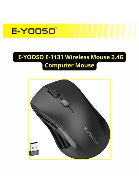 E-YOOSO E-1131 Wireless Mouse 2.4G Computer Mouse 5 Adjustable DPI Levels, 6 Buttons Cordless Mouse Wireless Optical Mice with USB Nano Receiver