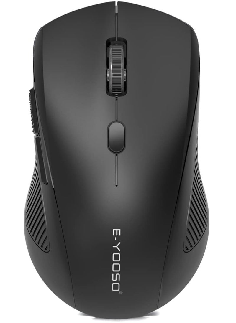 E-YOOSO E-1131 Wireless Mouse 2.4G Computer Mouse 5 Adjustable DPI Levels, 6 Buttons Cordless Mouse Wireless Optical Mice with USB Nano Receiver