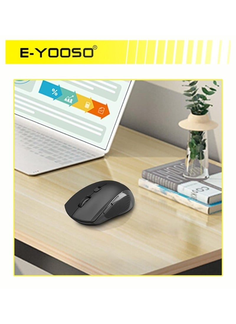 E-YOOSO E-1131 Wireless Mouse 2.4G Computer Mouse 5 Adjustable DPI Levels, 6 Buttons Cordless Mouse Wireless Optical Mice with USB Nano Receiver