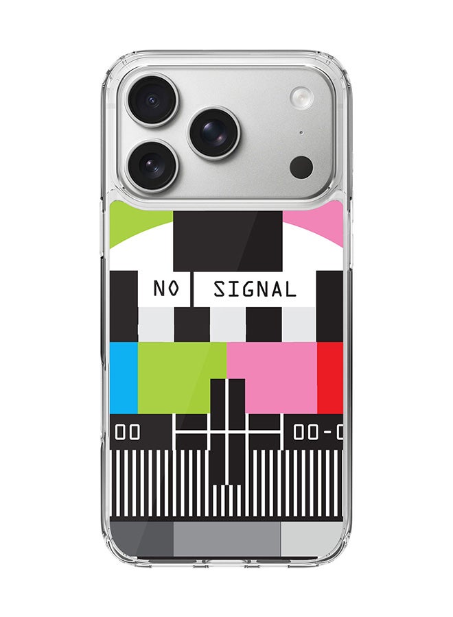 Stylizedd Classic Clear MagSafe Case for iPhone 17 Pro , Hybrid Soft Case Flexible Edges Anti Drop TPU PC Gel Thin Transparent Cover [ Designed for iPhone 17 Pro ] - No Signal TV