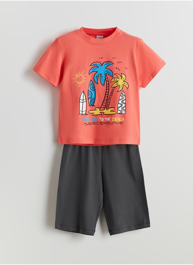 LC WAIKIKI Printed Boy T-Shirt and Shorts 2 Pack Summer  - Image 1