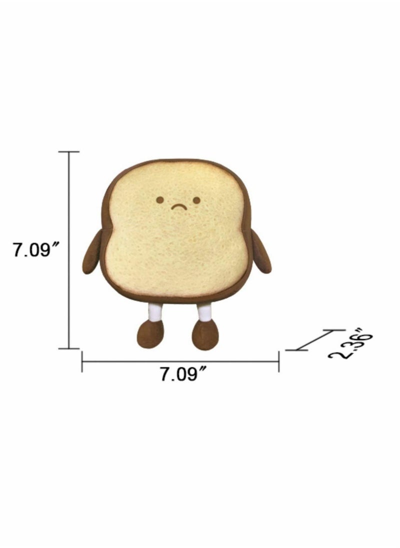 Excefore Plush Toy Pillows, 7" Small Cute Stuffed Plush Toast Sofa Pillow, Toast Bread Pillow Funny Food  - Image 4