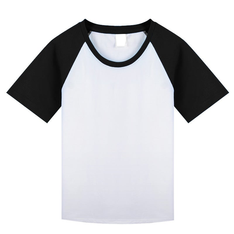 Summer Men'S And Women'S Same Style Short-Sleeved Hong Kong Style T-Shirt Trendy Brand Fashionable Loose All-Match New Style Round Neck Color Matching Base Shirt Trendy - Image 1