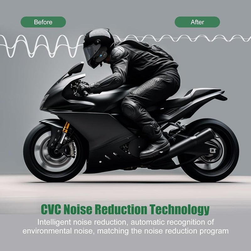 EJEAS Q8 Mesh 3.0 Motorcycle Intercom Communication System, Bluetooth 5.1 Motorcycle Helmet Intercom with CVC Noise Reduction and Music Sharing for 6 Motorcyclists (Pack of 2) - Image 5
