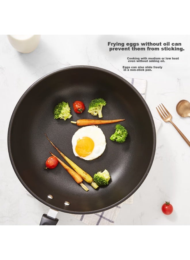 Midea Non-stick Wok, Flat-bottom Frying Pan, Steak Griddle, Compatible With Induction And Gas Stoves, Low Household Kitchenware - Image 2