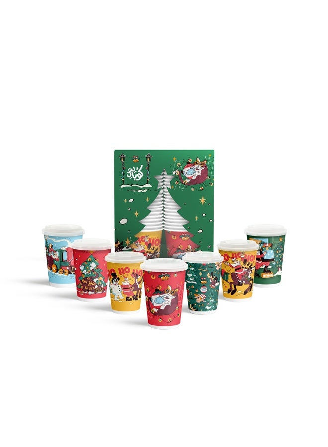 كوبايتي أكواب جوي وينتر المزدوجة ٨ أونصة - عبوة من ١٥ كوبًا مع مصلقات هدية - Image 1