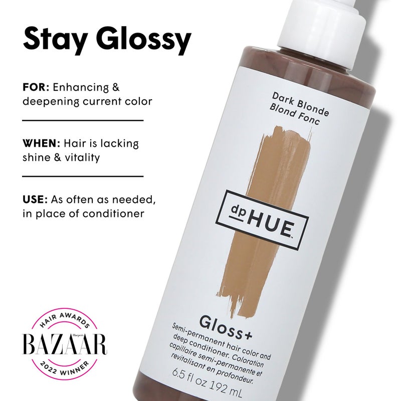 dpHUE Gloss+, Dark Blonde - 6.5 oz (8-12 Applications) - Semi-Permanent Hair Color & Conditioner - Lasts Up to Eight Washes - Paraben, SLS & SLES Sulfate Free - Vegan, Leaping Bunny Certified - Image 2