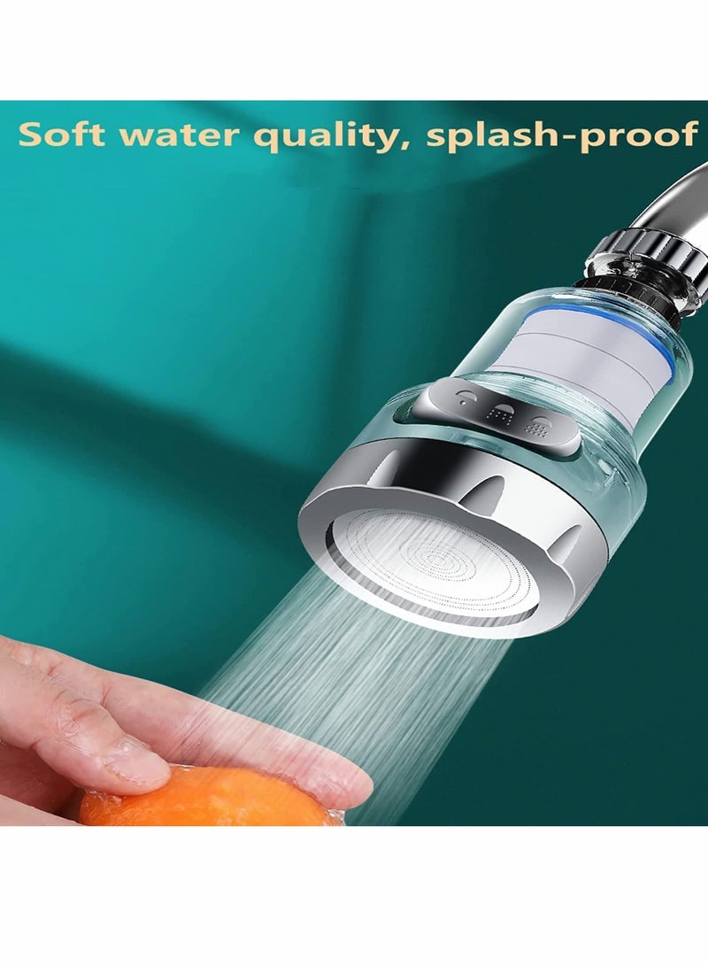 NIBEMINENT Kitchen Filter Faucet Sprayer, 360° Rotation 3 Modes Adjustable Splash-proof Water Faucet, Booster Transparent Replaceable Cartridges (2pcs) - Image 5