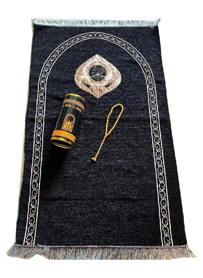 Aramu Foldable Prayer Mat and Prayer Beads with Elegant Design Cylinder Gift Box for Praying Men,Women,Kids  - Image 1